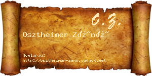 Osztheimer Zénó névjegykártya